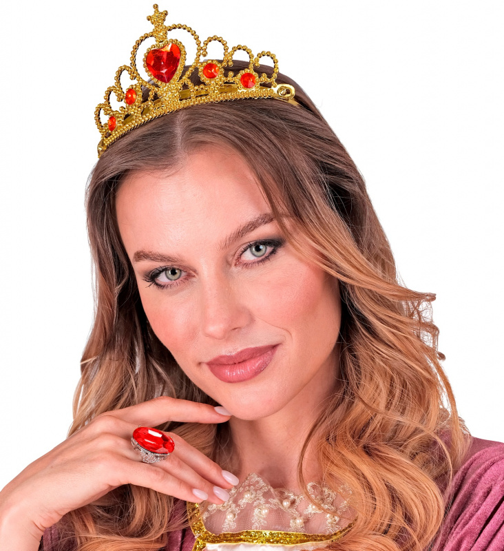 Tiara Guld med röda stenar