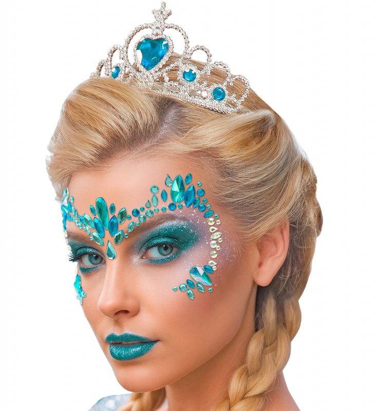 Tiara Silver med blå stenar