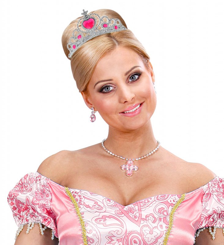 Tiara Silver med rosa stenar