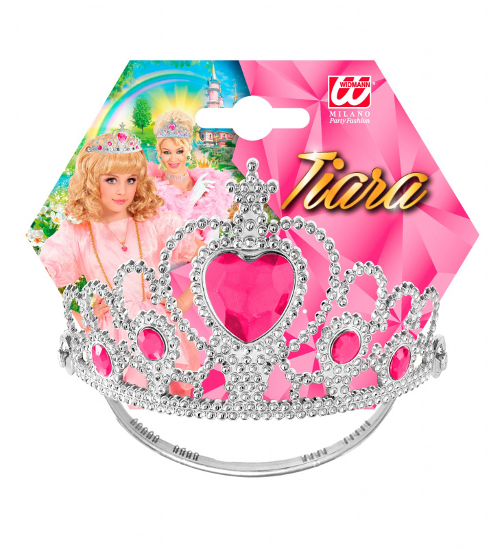 Tiara Silver med rosa stenar