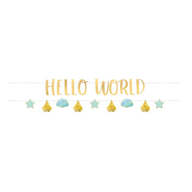 Girlang Hello World Blå