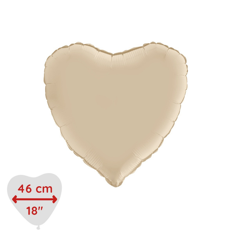 Folieballong Hjärta satin cream 46cm
