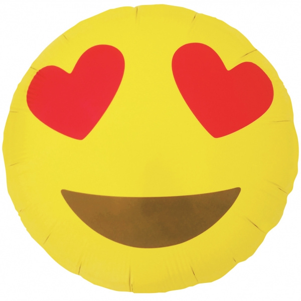 Folieballong emoji hearts eyes
