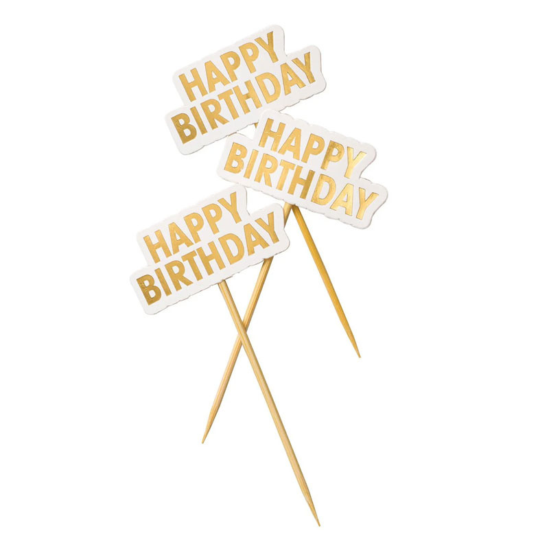 Picks Happy Birthday Guld