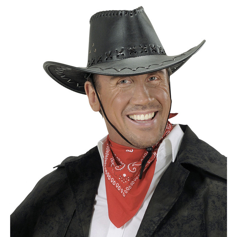 Cowboyhatt, läderimitation 
