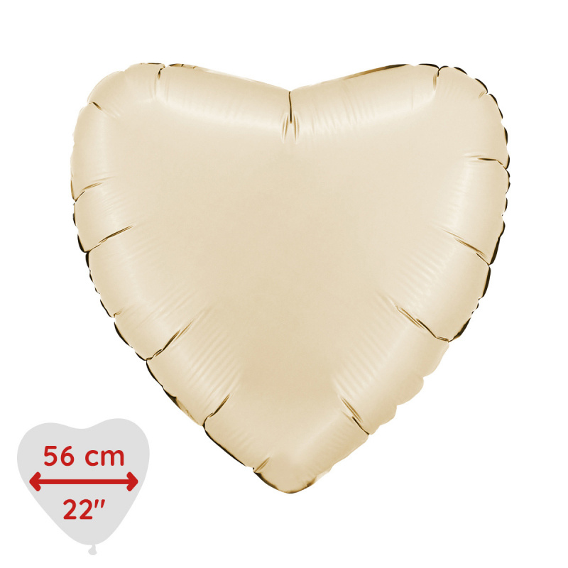 Folieballong Hjärta satin Cream 56cm 