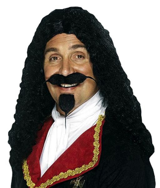 Musketör-peruk, svart