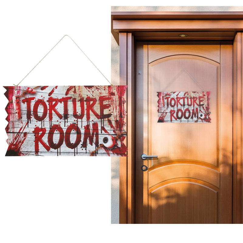 Skylt Torture Room