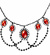 Halsband med röda stenar Halsband med röda stenar