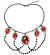 Halsband med röda stenar Halsband med röda stenar