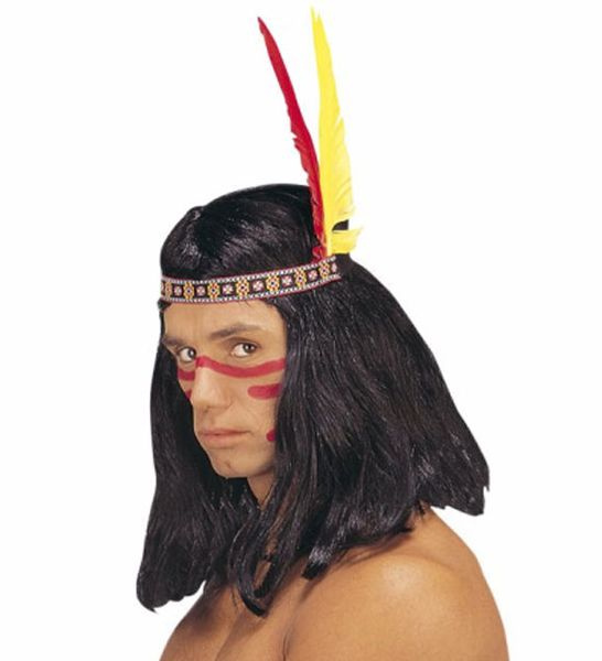 Indian-pannband med riktiga fjädrar