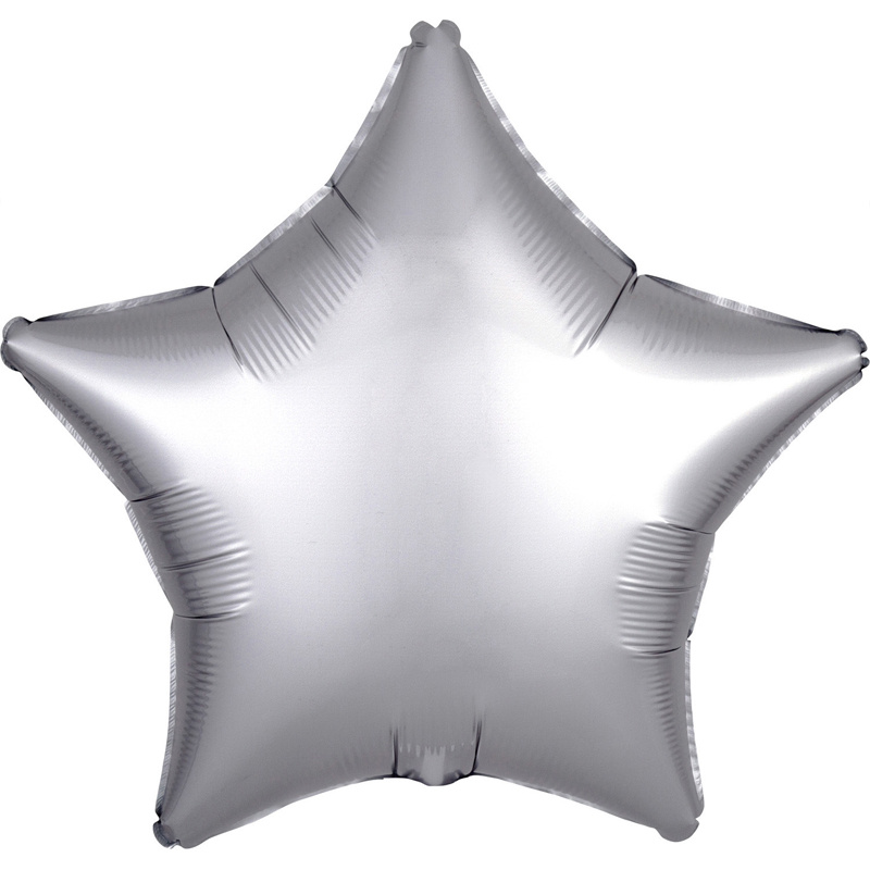 Folieballong stjärna Silver Satin