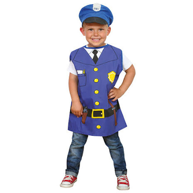 Polis dräkt med hatt, barn