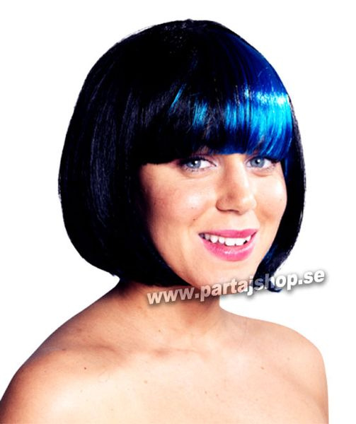 Peruk Kate, svart/blå