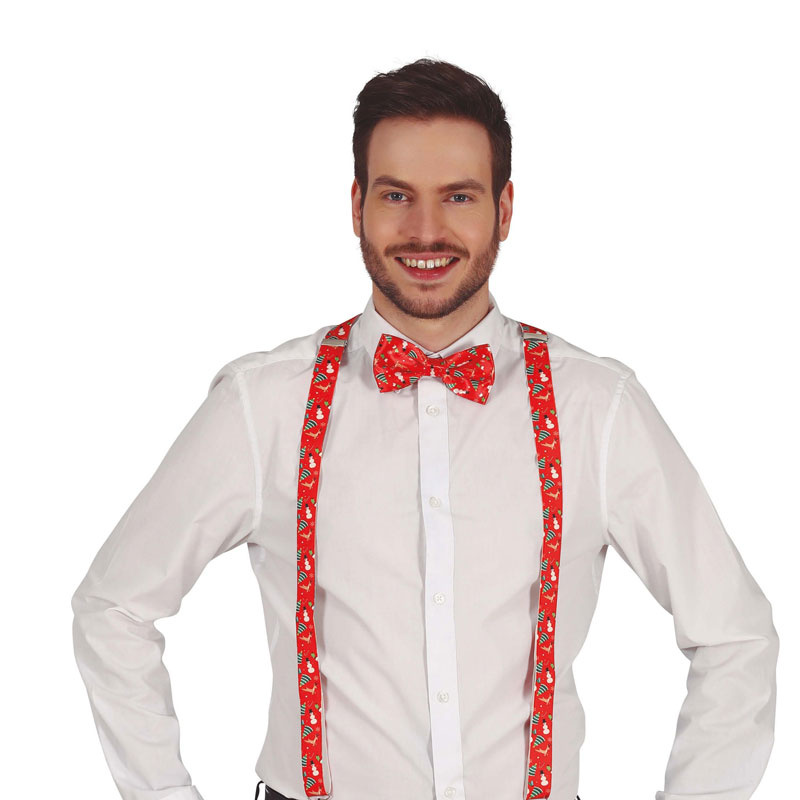 Hängslen Christmas Röd