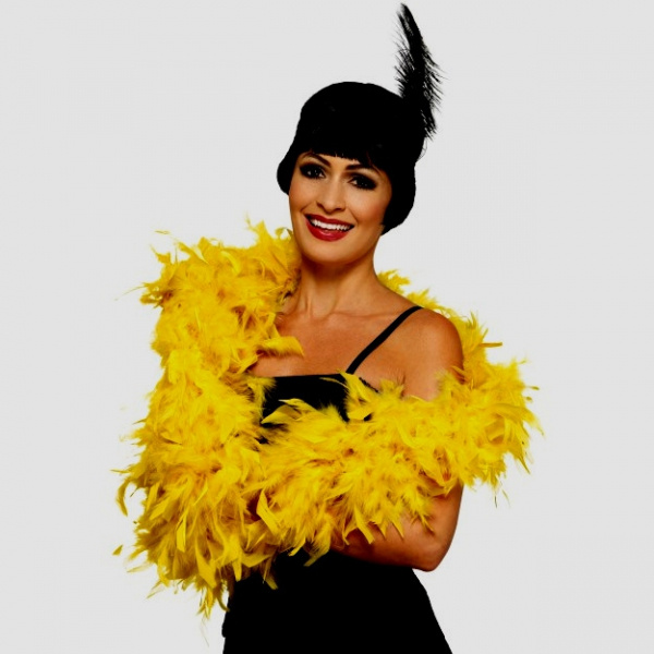 Fjäderboa DeLux Guldgul