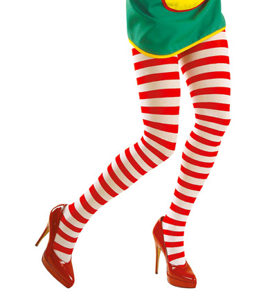 Strumpbyxor rödvit randiga