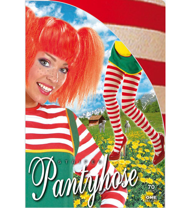 Strumpbyxor rödvit randiga