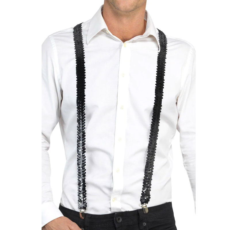 Hängslen Paljetter Svart