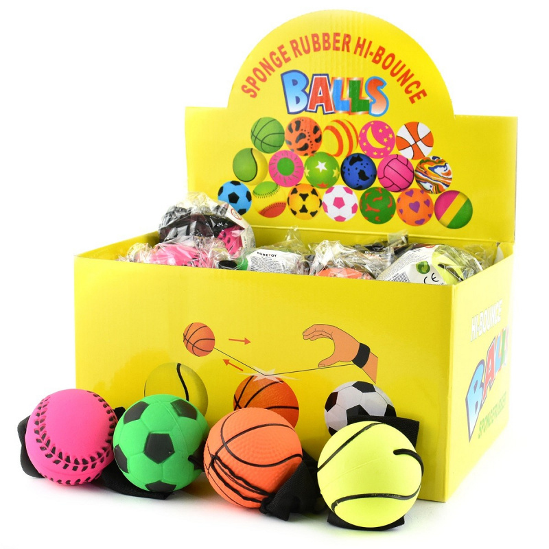 Studsboll Sport med snöre 