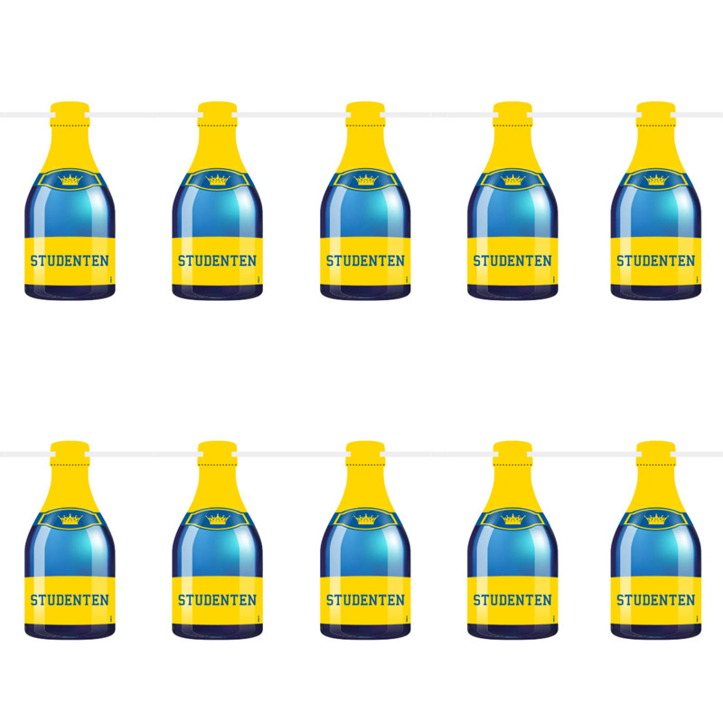 Student girlang Champagneflaskor