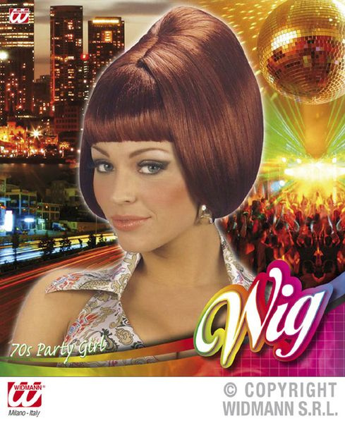 Peruk 70-tal Rödbrun