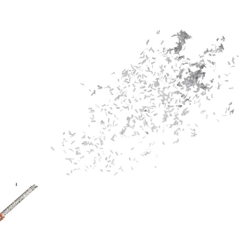 Konfettikanon Nedbrytbar Silver