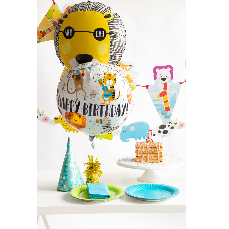 Folieballong Djur Happy Birthday