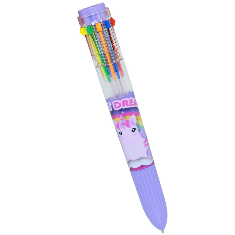Penna med 10 färger Unicorn