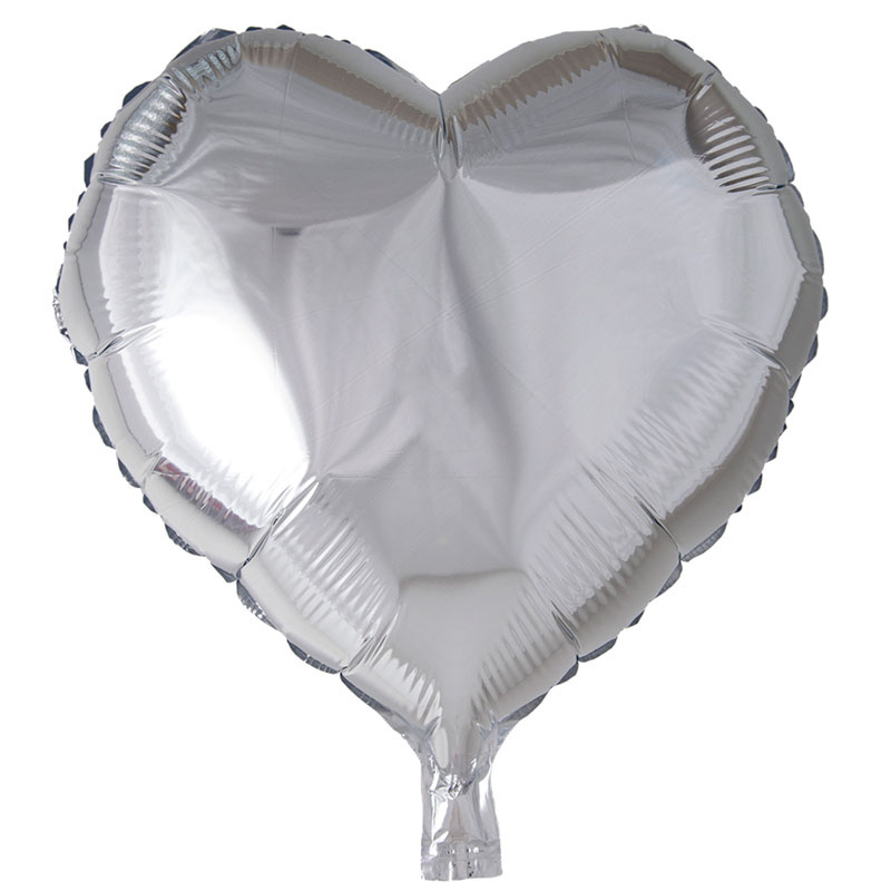 Folieballong Hjärta Silver