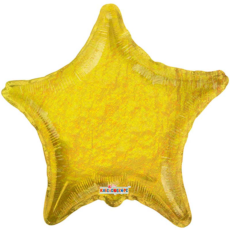 Folieballong stjärna holografisk guld