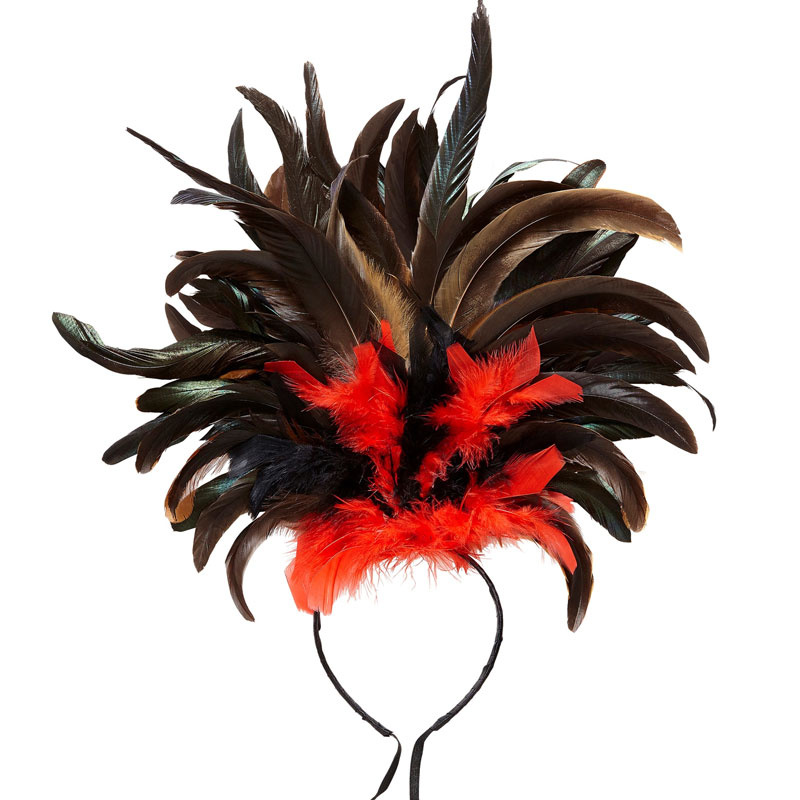 Fjäder diadem Röd