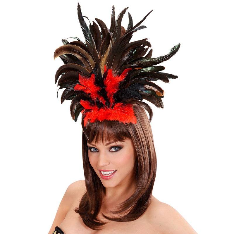 Fjäder diadem Röd