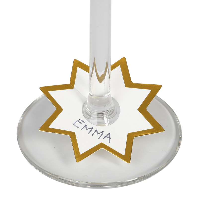 Glasmarkör vit/guld