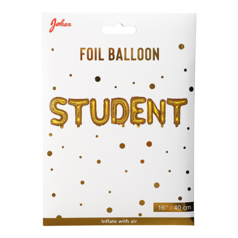 Ballongbokstäver Student Guld 