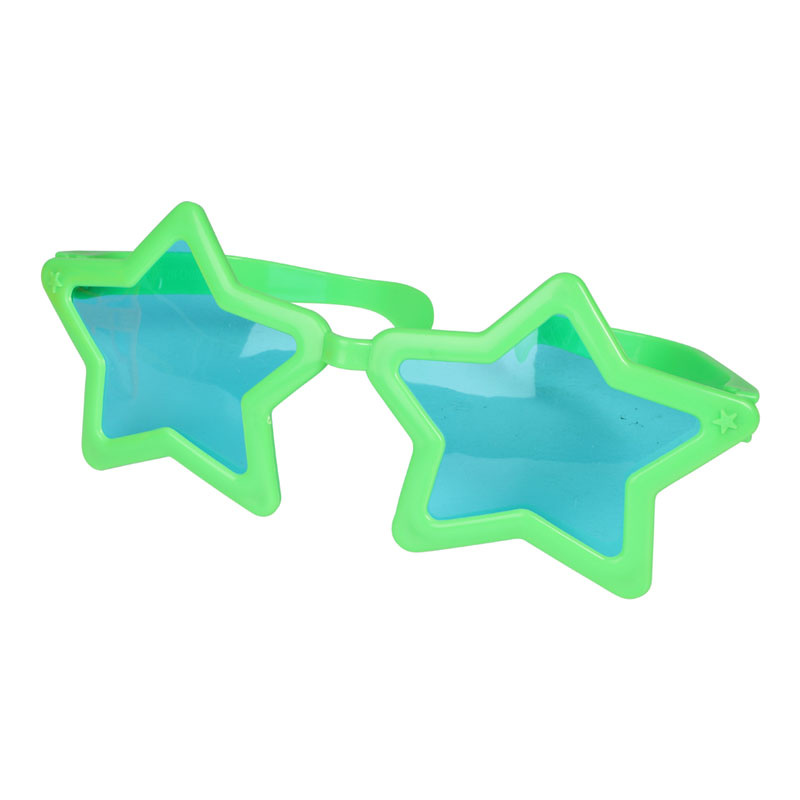 Stjärnglasögon i neongrön