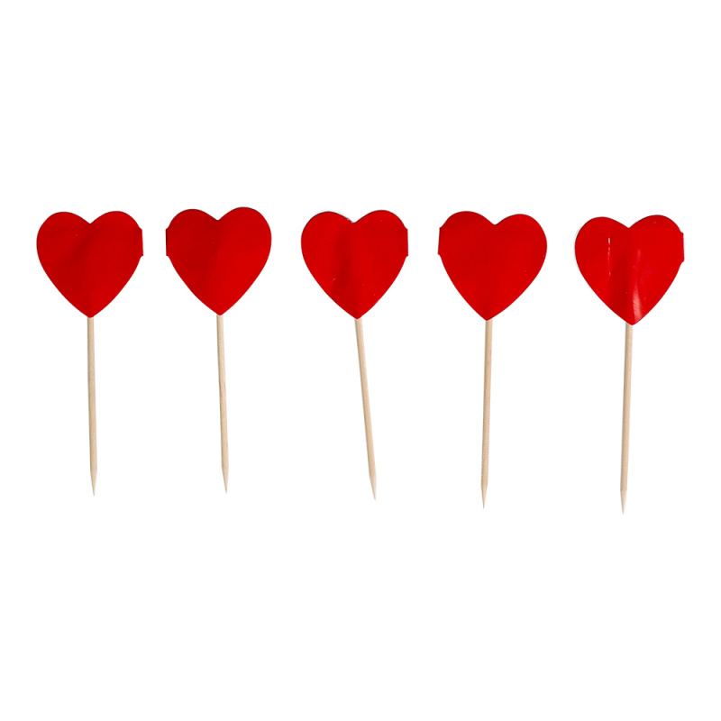 Picks Hjärtan Röd