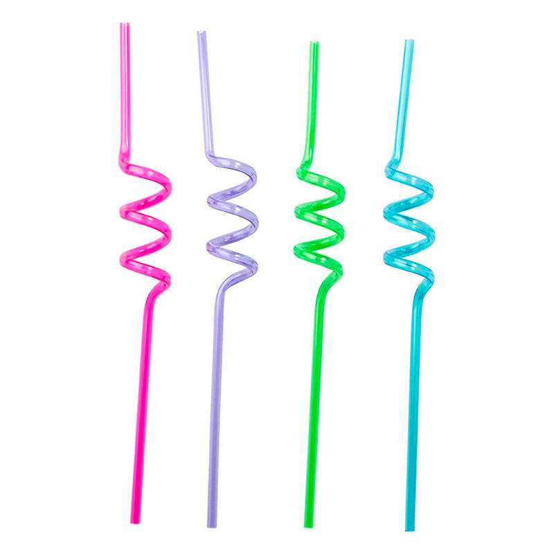 Sugrör Plast Färgglada 4-pack