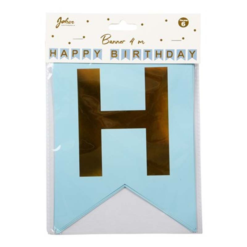 Blå Girlang Happy Birthday