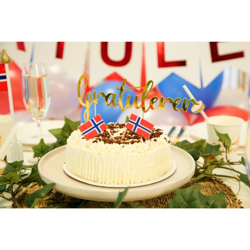 Caketopper Gratulerer Norge
