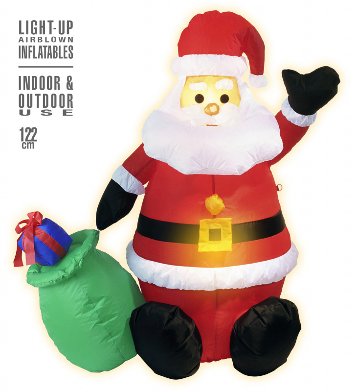 Uppblåsbar Jultomte med ljus