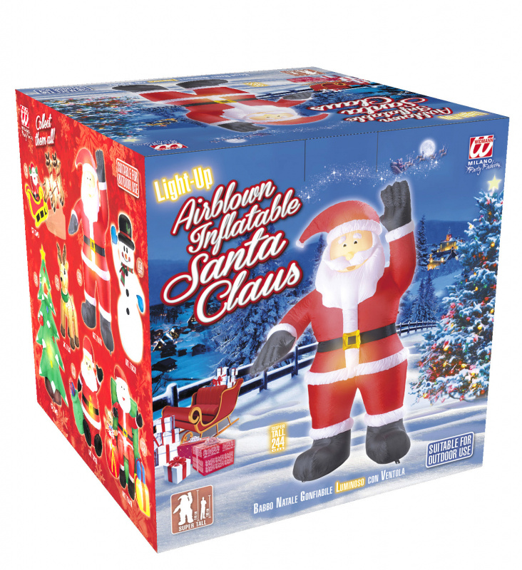 Uppblåsbar jultomte med ljus