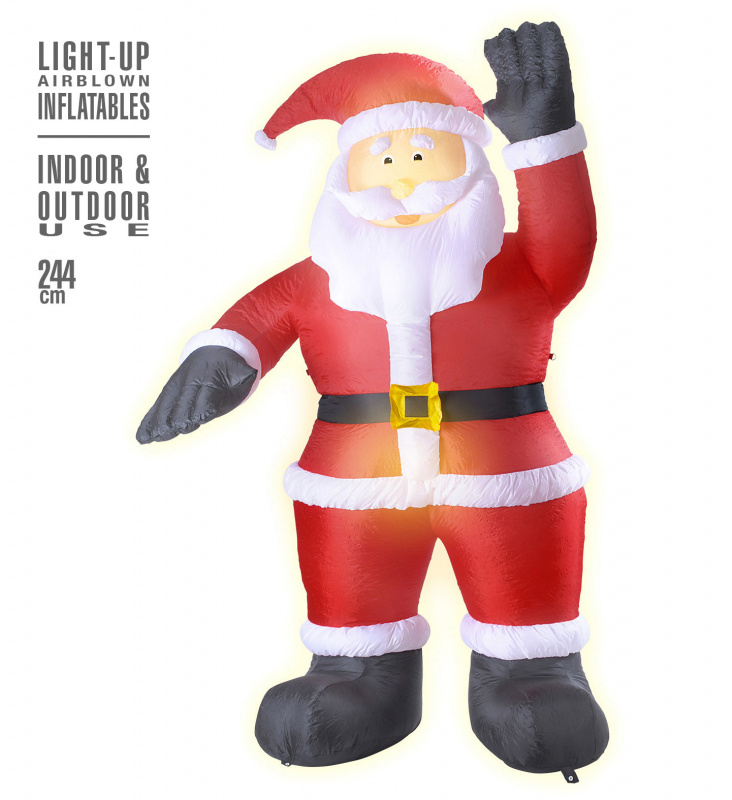 Uppblåsbar jultomte med ljus