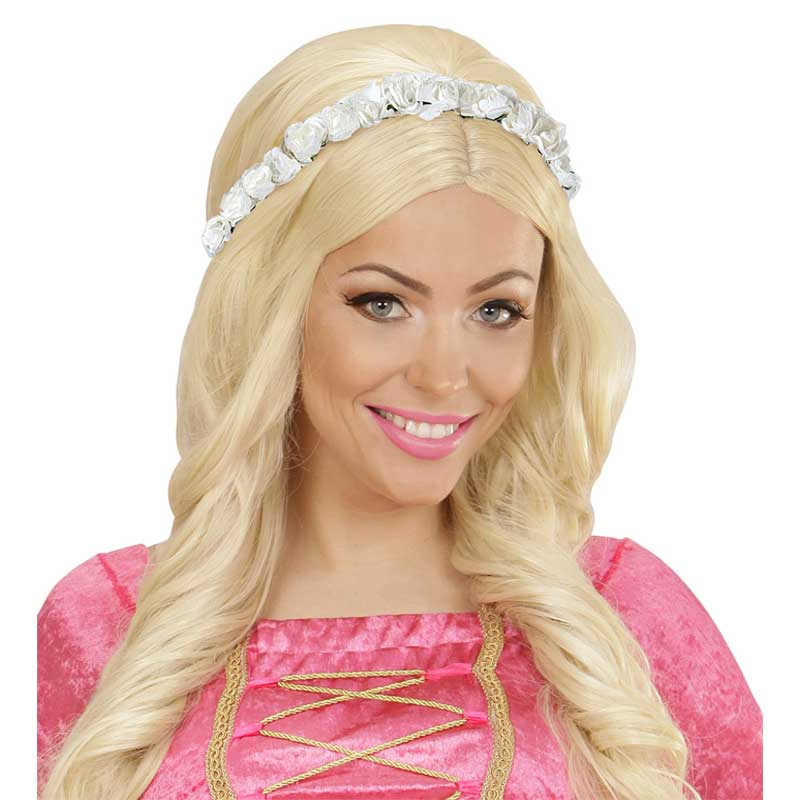 Pannband vita blommor