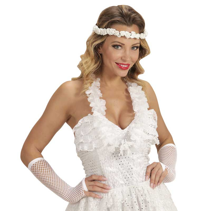 Pannband vita blommor