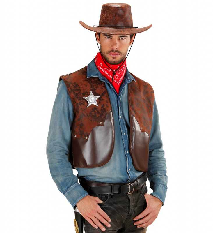 Skinnväst Cowboy Brun XL