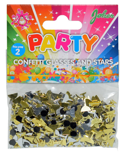 Konfetti glas och stjärnor