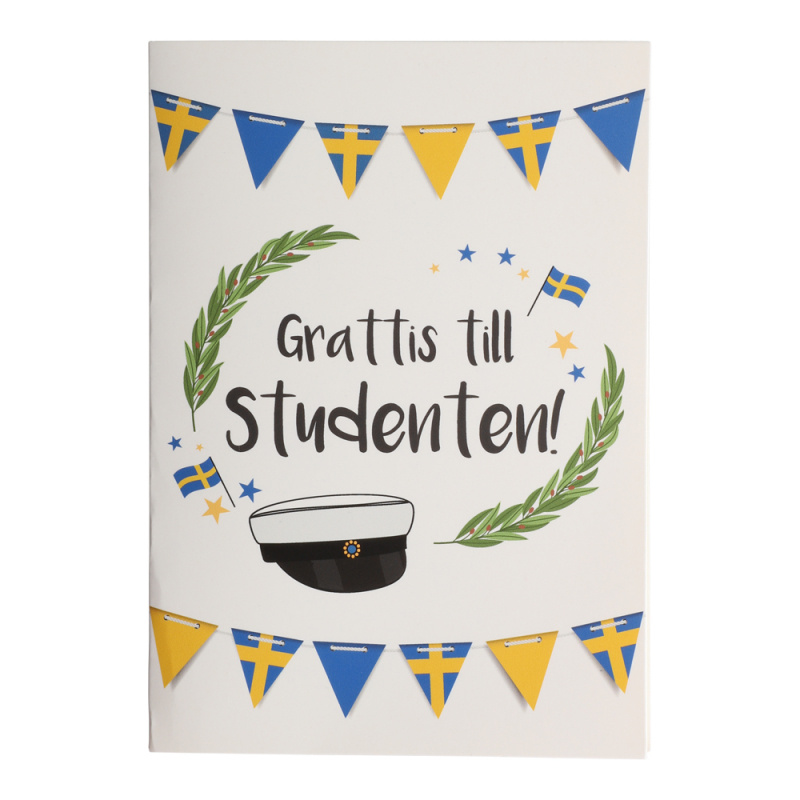 Studentkort Grattis Girlang
