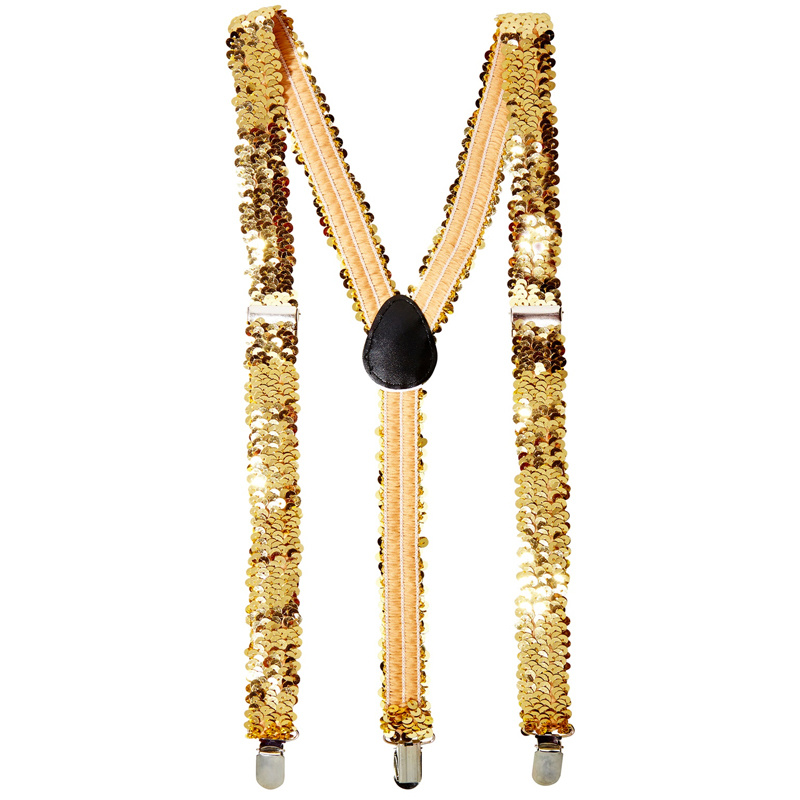 Hängslen Paljetter Guld