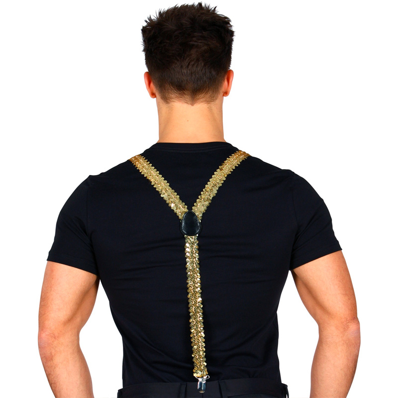 Hängslen Paljetter Guld